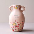 Ceramic Lovely Nana Floral Vase on Neutral Background