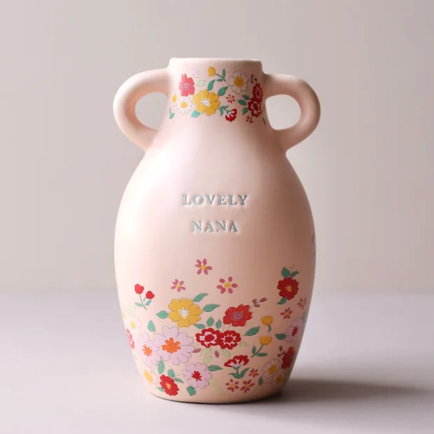 Ceramic Lovely Nana Floral Vase Ceramic Lovely Nana Floral Vase on Neutral Background