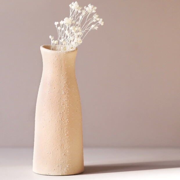 Peach Textured Ceramic Bud Vase, H14cm Peach Textured Ceramic Bud Vase, H14cm