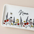 Close Up of Personalised Long Wildflower Trinket Dish