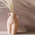 Porcelain Love Handles Vase with Pampas Grass