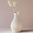 Rounded Neutral Ceramic Vase with Dried Flowers