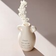 Small Ceramic Mum Bud Vase with Dried Flowers Inside