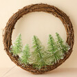 Battery Powered Woodland Tree Light Up Wreath on Neutral Background