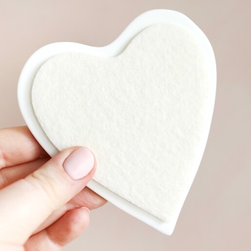 Cushioned Back of East of India Strength Quote Porcelain Heart Coaster