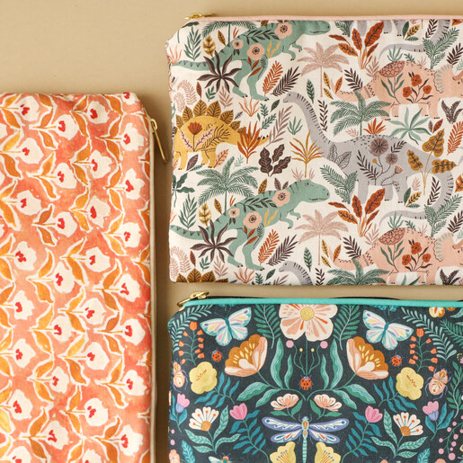 Midnight Floral Cotton Pouch With Other Styles