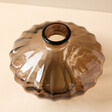 Close Up of Smoke Fluted Ellipse Vase
