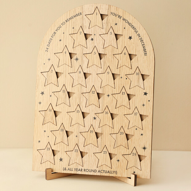 Wooden Starry Affirmation Advent Calendar