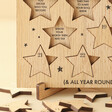 Close Up of Stars on Wooden Starry Affirmation Advent Calendar