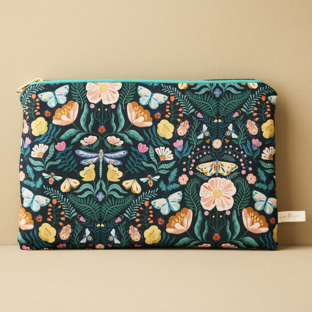 Midnight Floral Cotton Pouch