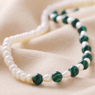 Matcha Pearl Beaded Necklace