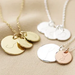 Personalised Family Constellation Disc Charm Necklace