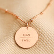 Personalisation Example on Rose Gold Personalised Satellite Chain Zodiac Pendant Necklace