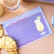 Recipe Card From Piña Colada Cocktail Kit