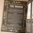 Inside Page of Young Oracle Tarot Book Showing Wands Meaning