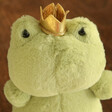 Close Up of Jellycat Crowning Croaker Green Soft Toy