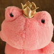 Close Up of Jellycat Crowning Croaker Pink Soft Toy