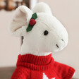 Jellycat Merry Mouse Jumper Soft Toy Close Up on Neutral Background