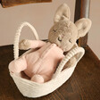 Jellycat Rock-A-Bye Bunny Soft Toy on Wooden Chair