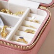Ring Rolls of Personalised Birth Flower Velvet Square Travel Jewellery Case