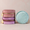 Rose Pink Velvet Round Travel Jewellery Case With Mint Green and Purple Versions