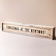 Personalised Christmas Wooden Light Box on Neutral Background