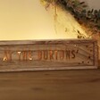 Close Up of Personalised Christmas Wooden Light Box