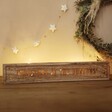 Personalised Christmas Wooden Light Box Lit Up on Wooden Surface