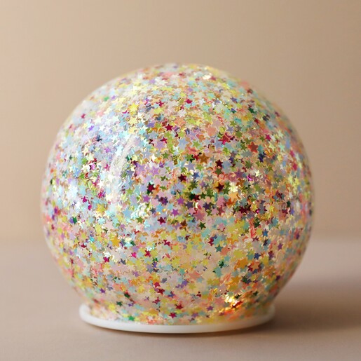 rainbow glitter light globe