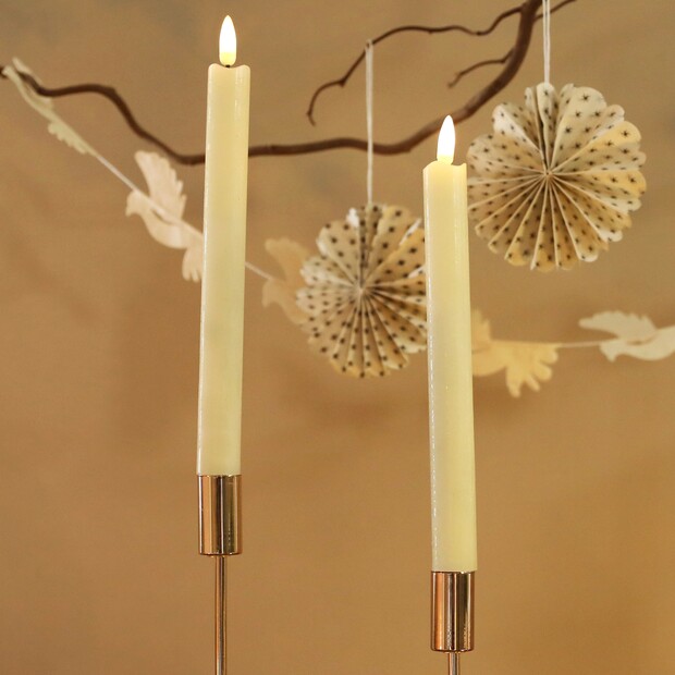 Set of 2 Cream LED Candles
