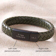 Lisa Angel Personalisation Guide for Men's Personalised Woven Leather Bracelet