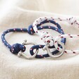 Men's Nautical Cord Stainless Steel Clasp Bracelet in White With Navy Option