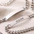 Personalised Men's Stainless Steel Chain and Plaque Bracelet in Clean and Blackened Engraving Version
