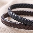 Close up of material details on the Personalised Men's Woven Bracelet with Magnetic Clasp