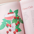 Cocktail Botanica Book Open on Page Detailing Clover Club