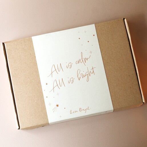 External Packaging of All is Calm, All is Bright Christmas Wax Melt Letterbox Gift