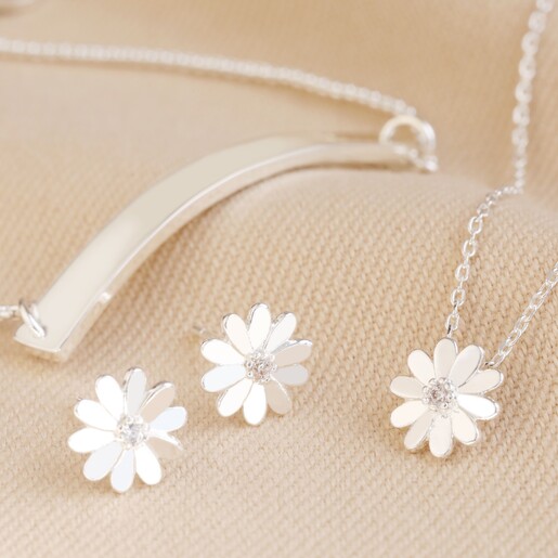 Flower earrings and on sale necklace