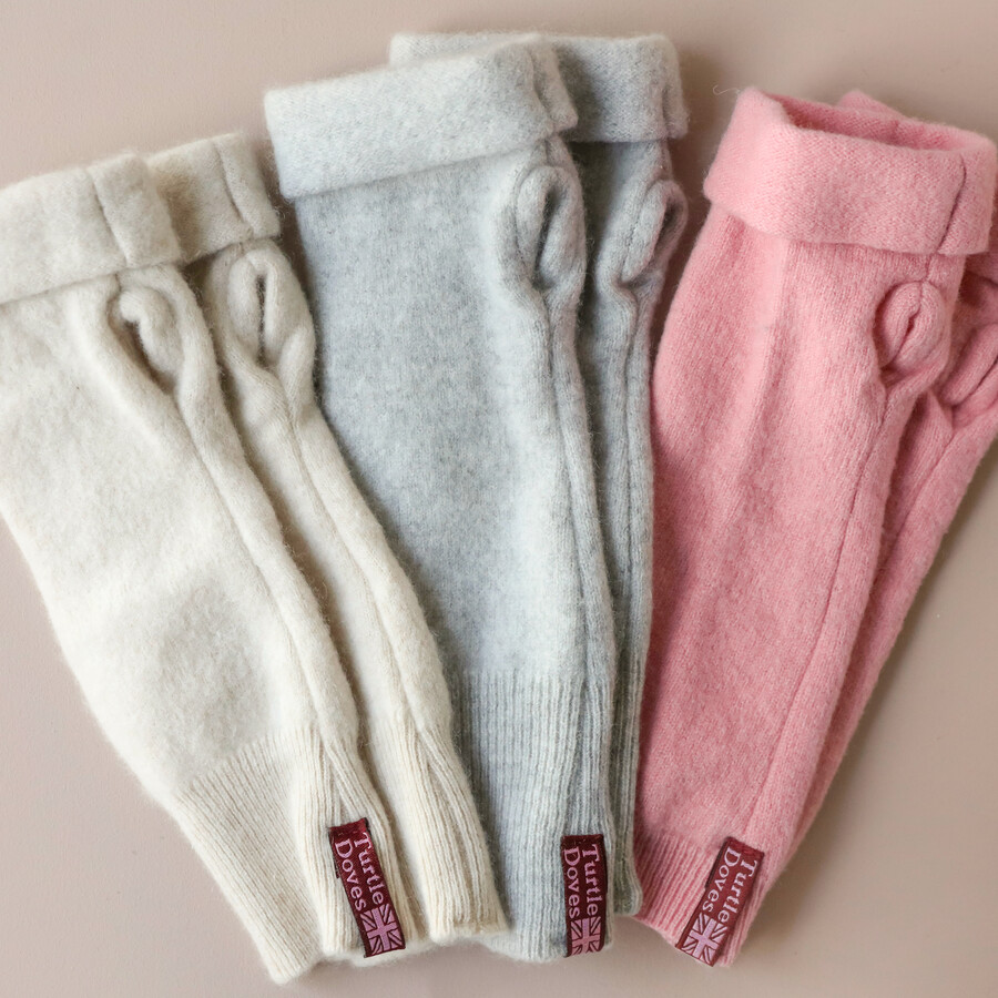 Pink Cashmere Fingerless Gloves Turtle Doves Lisa Angel