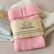Turtle Doves Pink Cashmere Fingerless Gloves in Recyclable Paper Packaging