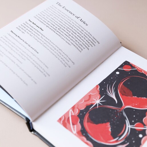 Inside Page of Cosmic Rituals Book Showing Information on Aries
