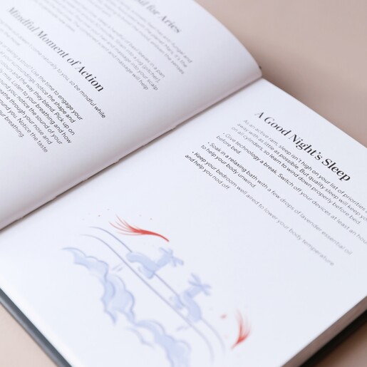 Inside Page of Cosmic Rituals Book Showing Information on Sleep for Aries