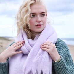 Personalised Initials Pastel Lilac Winter Scarf