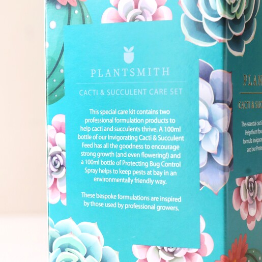 Close Up of Info on Back of Plantsmith Cacti & Succulent Care Gift Cracker