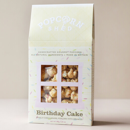 Popcorn Shed Birthday Cake Gourmet Popcorn Popcorn Shed Birthday Cake Gourmet Popcorn on Neutral Background