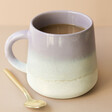 Sass & Belle Mojave Glaze Lilac Mug Filled With Hot Drink on Neutral Background