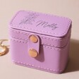 Purple Poinsettia Personalised Birth Flower Petite Travel Ring Box