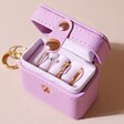 Jewellery Inside Purple Personalised Birth Flower Petite Travel Ring Box