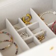 Jewellery Sections Inside the Personalised Birth Flower Two Tier Jewellery Box in White