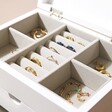 Personalised Triple Drawer Name Jewellery Box open with jewellery inside
