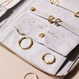 Jewellery Inside Personalised Birth Flower Travel Jewellery Wallet in Grey